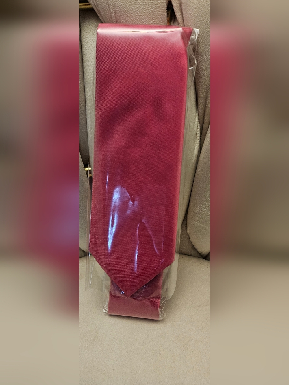 Tastion Mens Satin Hot Pink Tie Formal Business NIB